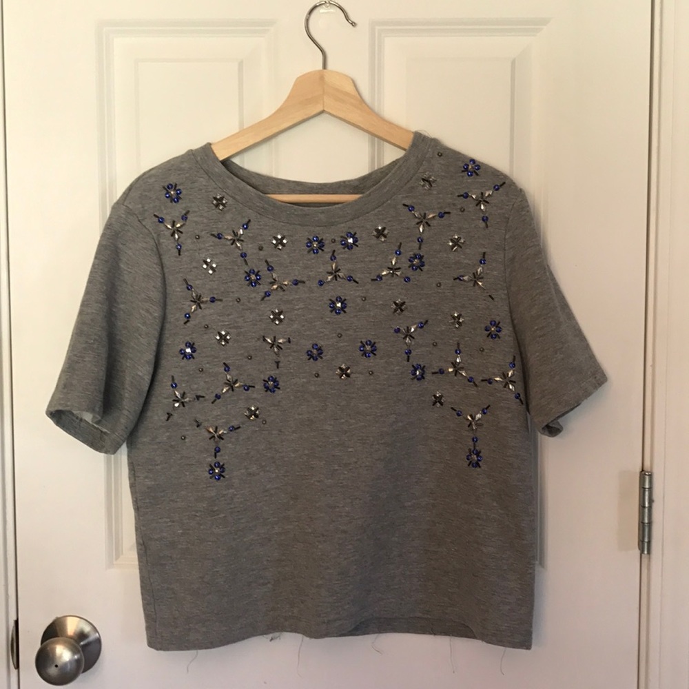 embellished H&M short sleeve top